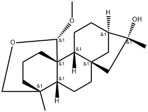 16α-Hydroxy-19,20-epoxy-20β-methoxy-ent-kaurane 结构式