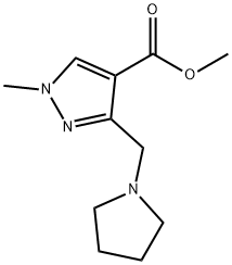methyl 1-methyl-3-(pyrrolidin-1-ylmethyl)-1H-pyrazole-4-carboxylate 结构式