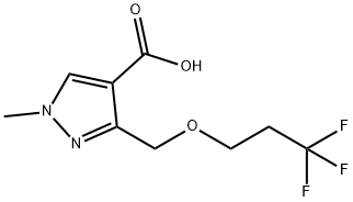 1-methyl-3-[(3,3,3-trifluoropropoxy)methyl]-1H-pyrazole-4-carboxylic acid 结构式