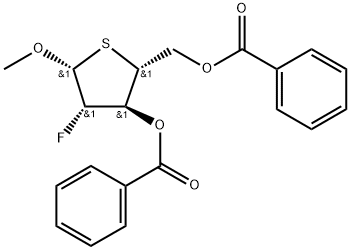 Methyl 2-deoxy-3,5-di-O-benzoyl-2-fluoro-4-thio-beta-D-arabinopentofuranoside 结构式