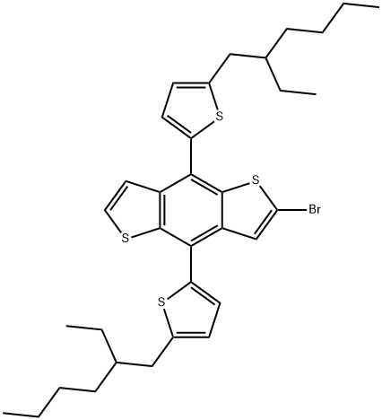 Benzo[1,2-b:4,5-b']dithiophene, 2-bromo-4,8-bis[5-(2-ethylhexyl)-2-thienyl]- 结构式