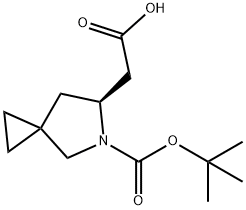 2-[(6S)-5-[(TERT-BUTOXY)CARBONYL]-5-AZASPIRO[2.4]HEPTAN-6-YL]ACETIC ACID 结构式