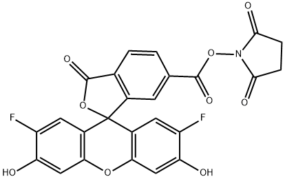 Oregon Green 488 carboxylic acid succinimidyl ester 6-isomer 结构式