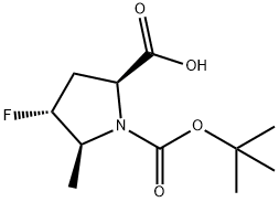 (2S,4R,5S)-1-(叔丁氧羰基)-4-氟-5-甲基吡咯烷-2-羧酸 结构式