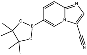 6-(4,4,5,5-四甲基-1,3,2-二氧硼杂环戊烷-2-基)咪唑并[1,2-A]吡啶-3-甲腈 结构式