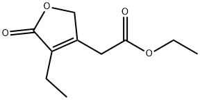 3-Furanacetic acid, 4-ethyl-2,5-dihydro-5-oxo-, ethyl ester 结构式