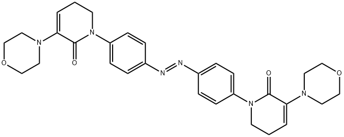 2(1H)-Pyridinone, 1,1'-[(1E)-1,2-diazenediyldi-4,1-phenylene]bis[5,6-dihydro-3-(4-morpholinyl)- 结构式