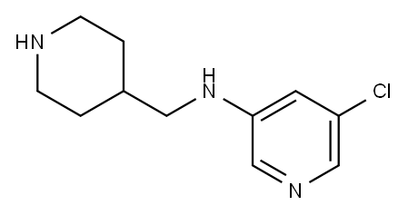3-Pyridinamine, 5-chloro-N-(4-piperidinylmethyl)- 结构式