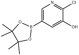 3-Pyridinol, 2-chloro-5-(4,4,5,5-tetramethyl-1,3,2-dioxaborolan-2-yl)- 结构式