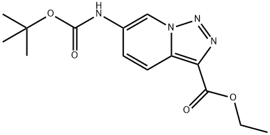 乙基 6-((叔-丁氧羰基)氨基)-[1,2,3]三唑并[1,5-A]吡啶-3-甲酸基酯 结构式