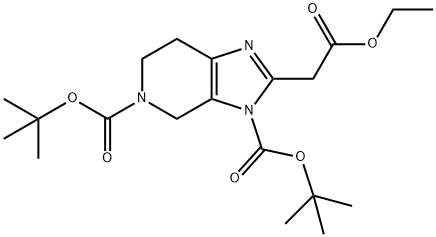 二叔丁基 2-(2-乙氧基-2-氧乙基)-6,7-二氢-3H-咪唑并 [4,5-C] 吡啶-3,5 (4H)-二羧酸酯 结构式