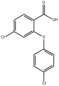 4-chloro-2-[(4-chlorophenyl)sulfanyl]benzoic acid 结构式