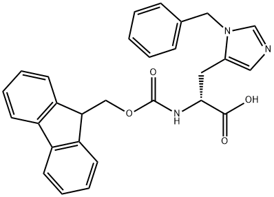 Fmoc-DL-His(Bzl)-OH 结构式