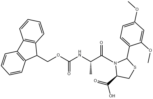 FMOC-ALA-CYS(PSI(DMP,H)PRO)-OH 结构式