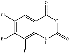 7-溴-6-氯-8-氟-1H-苯并[D][1,3]噁嗪-2,4-二酮 结构式