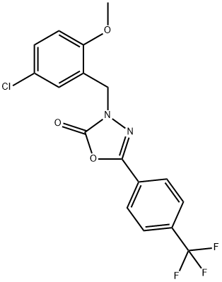 1,3,4-Oxadiazol-2(3H)-one, 3-[(5-chloro-2-methoxyphenyl)methyl]-5-[4-(trifluoromethyl)phenyl]- 结构式