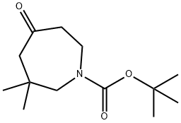 3,3-二甲基-5-氧代氮杂环庚烷-1-羧酸叔丁酯 结构式