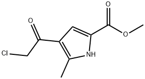 1H-Pyrrole-2-carboxylic acid, 4-(2-chloroacetyl)-5-methyl-, methyl ester 结构式