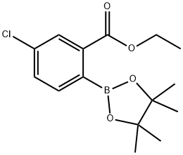 5-氯-2-(4,4,5,5-四甲基-1,3,2-二氧硼烷-2-基)苯甲酸乙酯 结构式