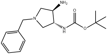 (3R,4R)-tert-butyl (4-amino-1-benzylpyrrolidin-3-yl)carbamate 结构式