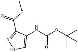 4-((叔丁氧基羰基)氨基)-1H-吡唑-3-羧酸甲酯 结构式