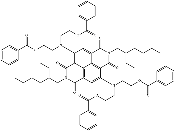 ((2,7-双(2-乙基己基)-1,3,6,8四氧代1,2,3,6,7,8-六氢苯并[LMN][3,8]菲咯啉-4,9-二基)二(氮烷三基))四(乙烷-2,1-二基)四苯甲酸 结构式