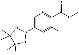 3-氟-5-(4,4,5,5-四甲基-1,3,2-二氧硼杂环戊烷-2-基)吡啶甲酸甲酯 结构式