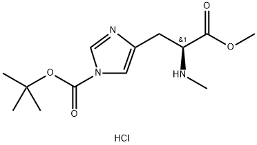 L-Histidine, 1-[(1,1-dimethylethoxy)carbonyl]-N-methyl-, methyl ester, hydrochloride (1:1) 结构式