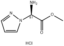 1H-Pyrazole-1-acetic acid, α-amino-, methyl ester, hydrochloride (1:1), (αR)- 结构式