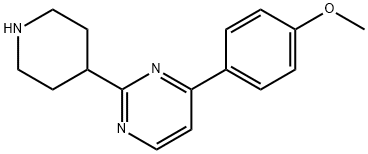 4-(4-甲氧基苯基)-2-(哌啶-4-基)嘧啶 结构式