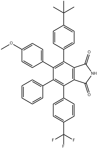 1H-Isoindole-1,3(2H)-dione, 4-[4-(1,1-dimethylethyl)phenyl]-5-(4-methoxyphenyl)-6-phenyl-7-[4-(trifluoromethyl)phenyl]- 结构式