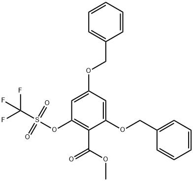 METHYL 2,4-DIBENZYLOXY-6-[(TRIFLUOROMETHANESULFONYL)OXY]BENZOATE 结构式