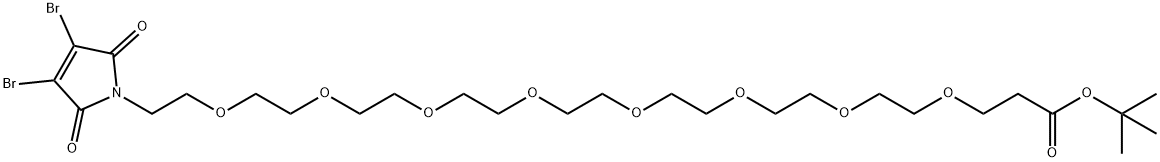 3,4-二溴-马来酰亚胺-八聚乙二醇-丙酸叔丁酯 结构式