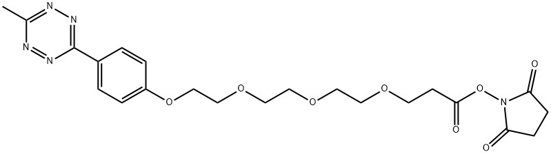 2,5-二氧代吡咯烷-1-基3-(2-(2-(2-(4-(6-甲基-1,2,4,5-四嗪-3-基)苯氧基)乙氧基)乙氧基)乙氧基)丙酸酯 结构式