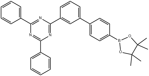 2,4-diphenyl-6-(4'-(4,4,5,5-tetramethyl-1,3,2-dioxaborolan-2-yl)-
[1,1'-biphenyl]-3-yl)-1,3,5-triazine 结构式