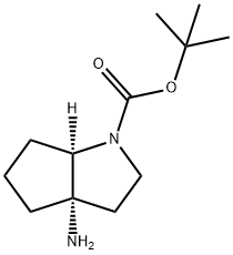 RAC-TERT-BUTYL (3AR,6AS)-3A-AMINO-OCTAHYDROCYCLOPENTA[B]PYRROLE-1-CARBOXYLATE, CIS 结构式