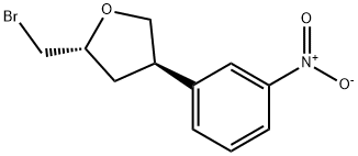 (2R,4R)-2-(溴甲基)-4-(3-硝基苯基)四氢呋喃 结构式