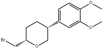 (2S,5R)-2-(溴甲基)-5-(3,4-二甲氧基苯基)四氢-2H-吡喃 结构式