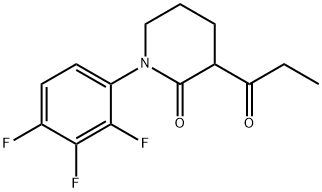 3-丙酰基-1-(2,3,4-三氟苯基)哌啶-2-酮 结构式