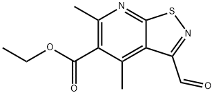 3-甲酰基-4,6-二甲基异噻唑并[5,4-B]吡啶-5-甲酸乙酯 结构式