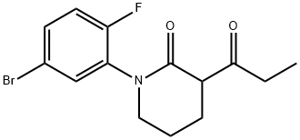 1-(5-溴-2-氟苯基)-3-丙酰哌啶-2-酮 结构式