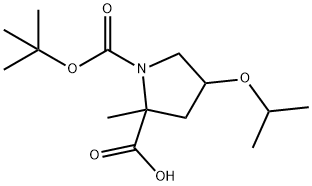1-(叔丁氧基羰基)-4-异丙氧基-2-甲基吡咯烷-2-羧酸 结构式