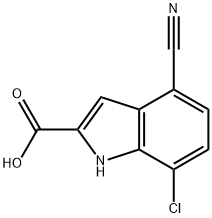 7-氯-4-氰基-1H-吲哚-2-羧酸 结构式