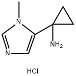 1-(1-methyl-1H-imidazol-5-yl)cyclopropan-1-amine dihydrochloride 结构式