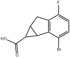 2-溴-5-氟-1,1A,66A-四氢环丙[A]茚-1-羧酸 结构式