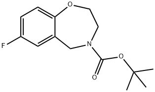 叔-丁基 7-氟-2,3,4,5-四氢-1,4-苯氧杂氮杂卓-4-羧酸酯 结构式