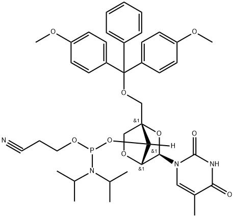 DMTR-LNA-5MEU-3-CED-PHOSPHORAMIDITE 结构式