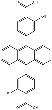 4,4'-(anthracene-9,10-diyl)bis(2-hydroxybenzoic acid) 结构式