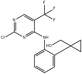 Cyclopropanemethanol, 1-[2-[[2-chloro-5-(trifluoromethyl)-4-pyrimidinyl]amino]phenyl]- 结构式