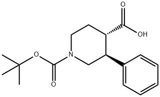 1,4-Piperidinedicarboxylic acid, 3-phenyl-, 1-(1,1-dimethylethyl) ester, (3S,4S)- 结构式